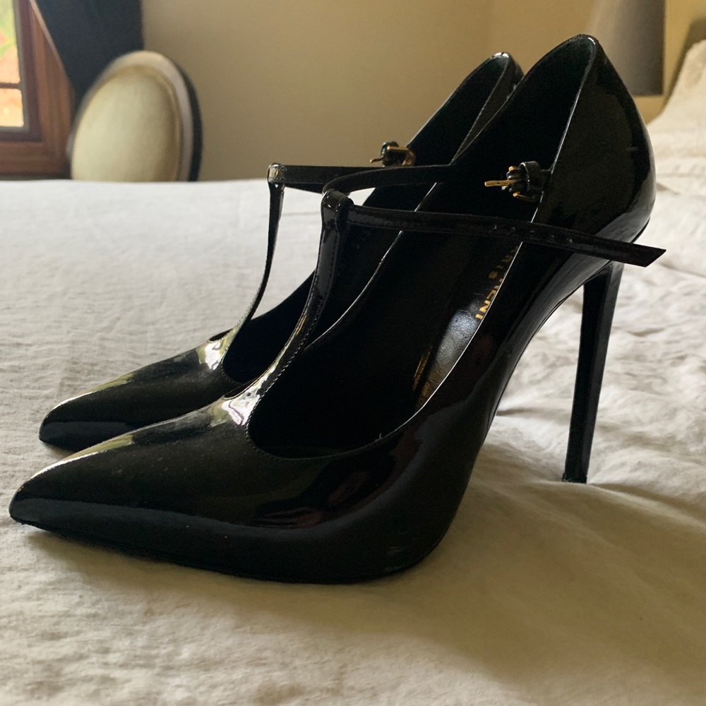 Saint Laurent Mary Jane patent leather pumps